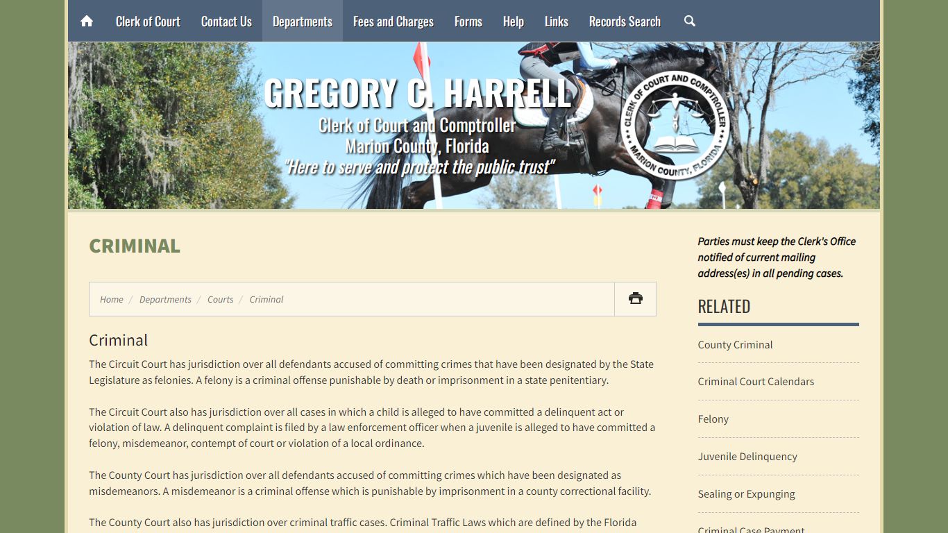 Criminal - Marion County Clerk